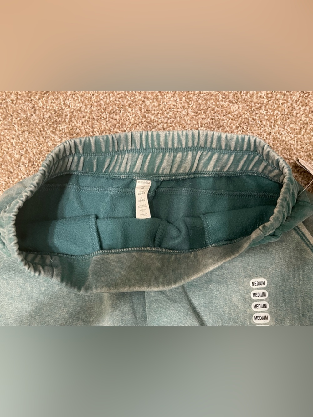 Marika Teal Fleece-Lined Active Shorts - Picture 4 of 4